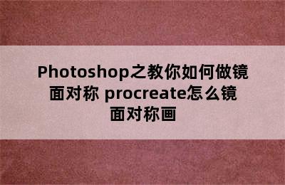 Photoshop之教你如何做镜面对称 procreate怎么镜面对称画